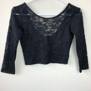 Talula Aritzia Size Small Floral Mesh Crop Top